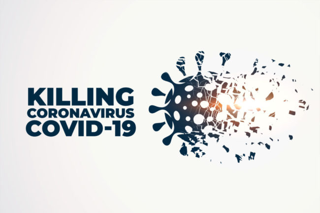 killing or destroying coronavirus covid-19 concept background