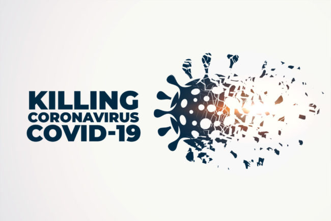 killing or destroying coronavirus covid-19 concept background killing or destroying coronavirus covid-19 concept background